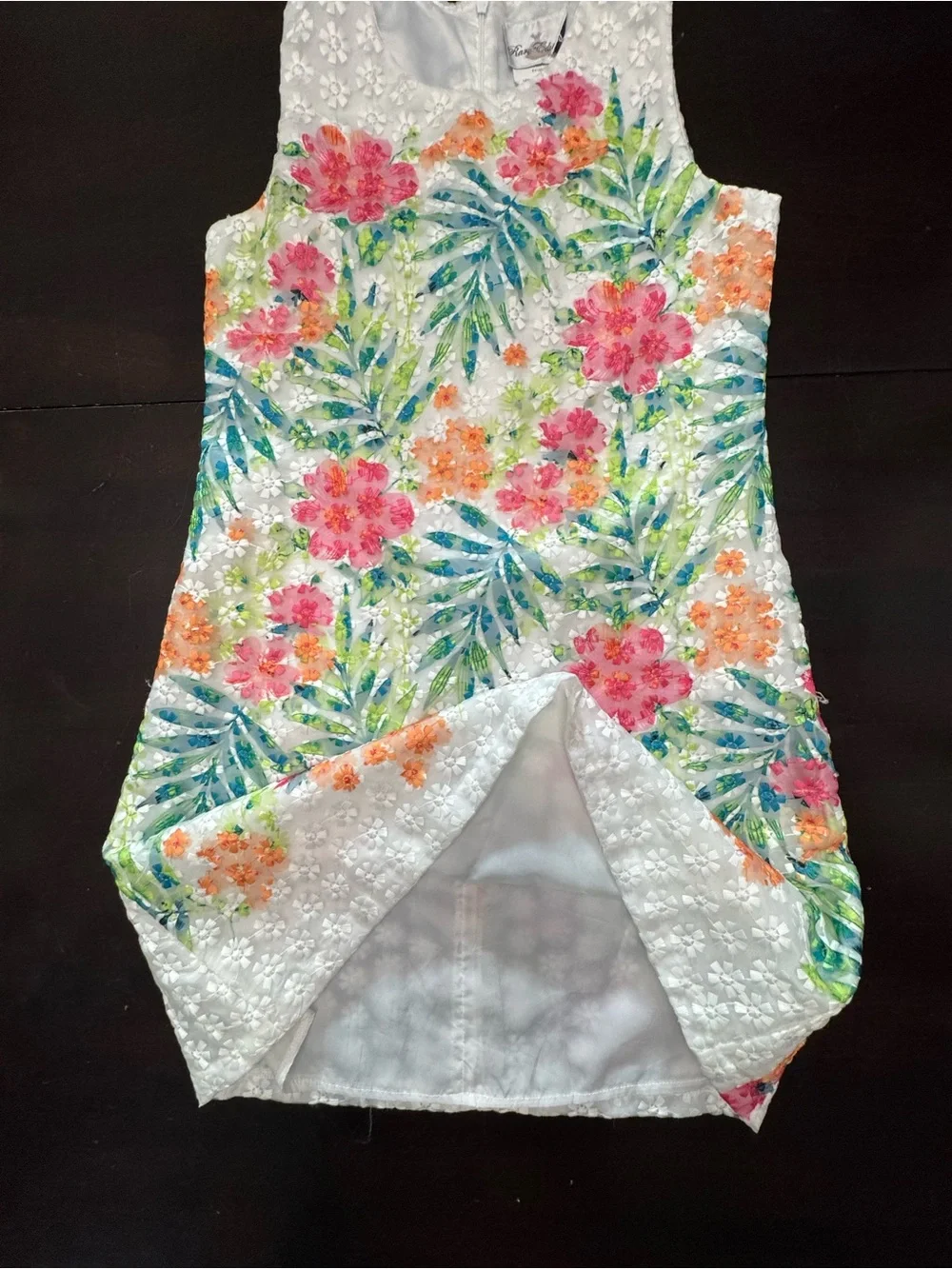 Rare Editions White Floral Sleeveless A-Line Dress